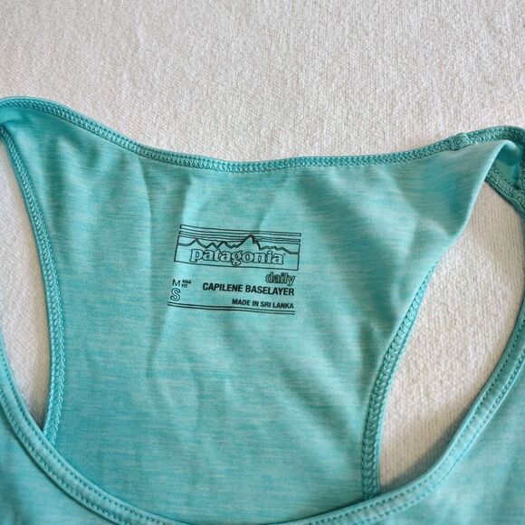 Patagonia Capilene Tank Women’s Small Turquoise Racerback Baselayer Outdoor - Picture 6 of 7